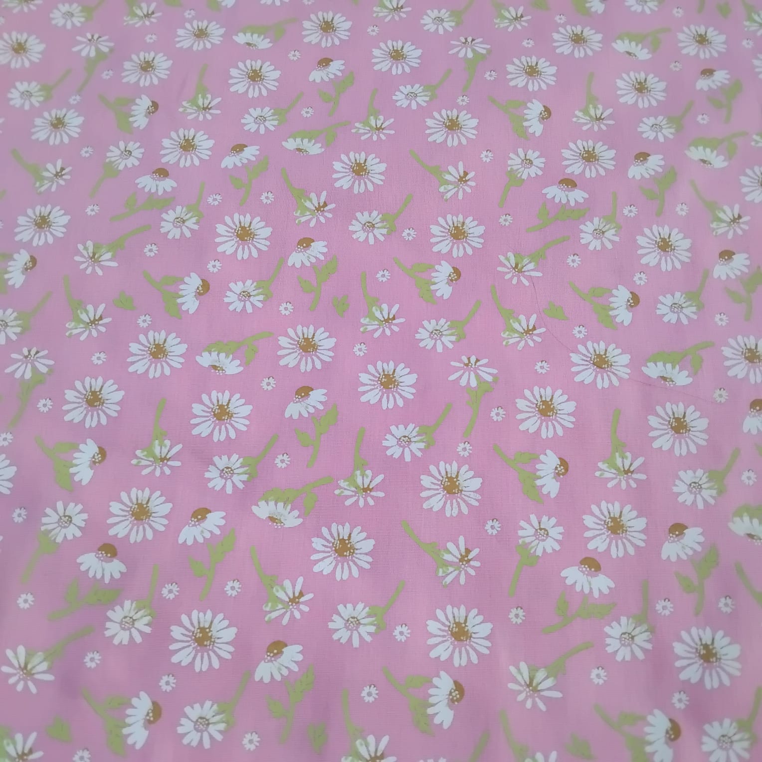 Tricoline Margaridas Rosa Claro Nova