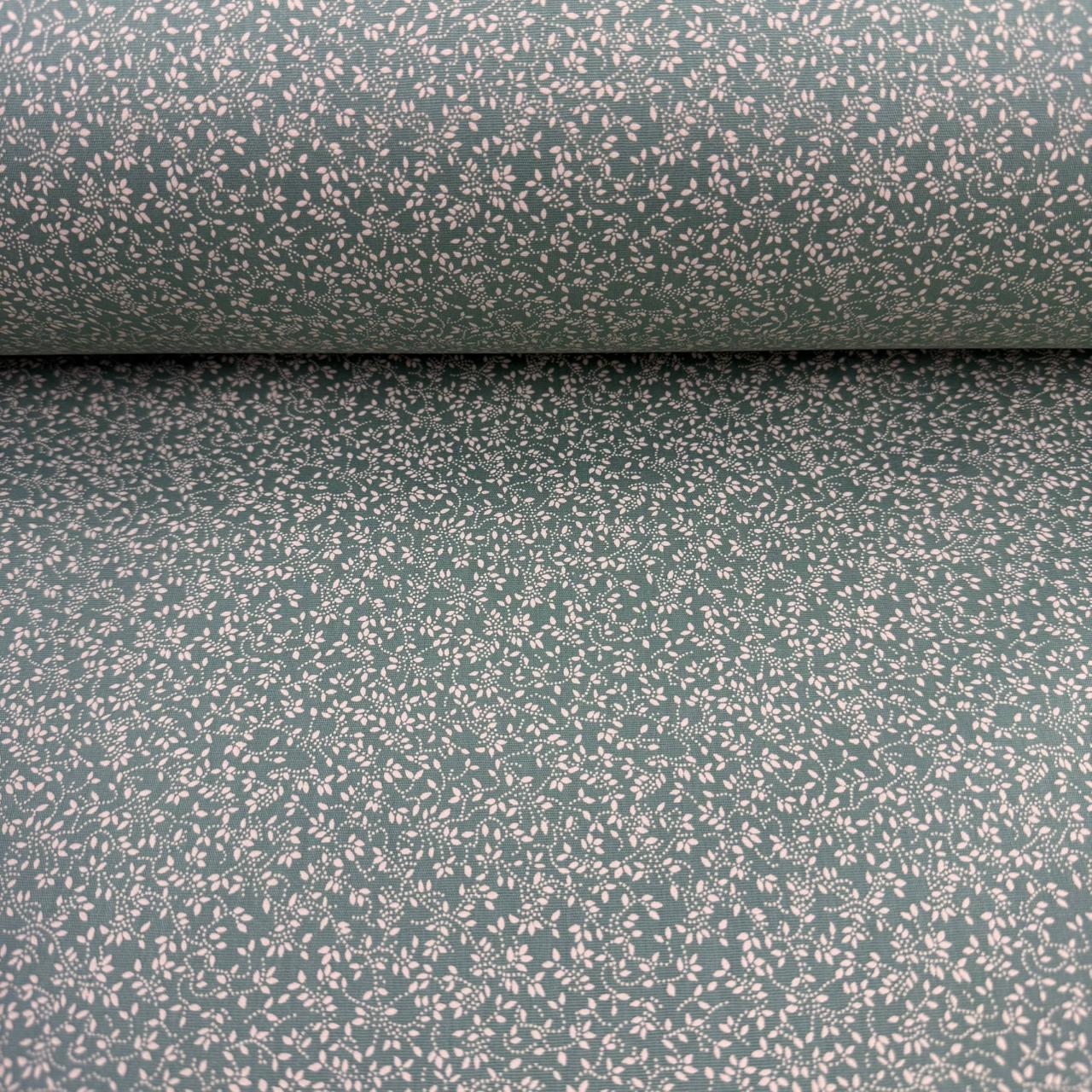 Tricoline Raminhos Fundo Verde Antigo