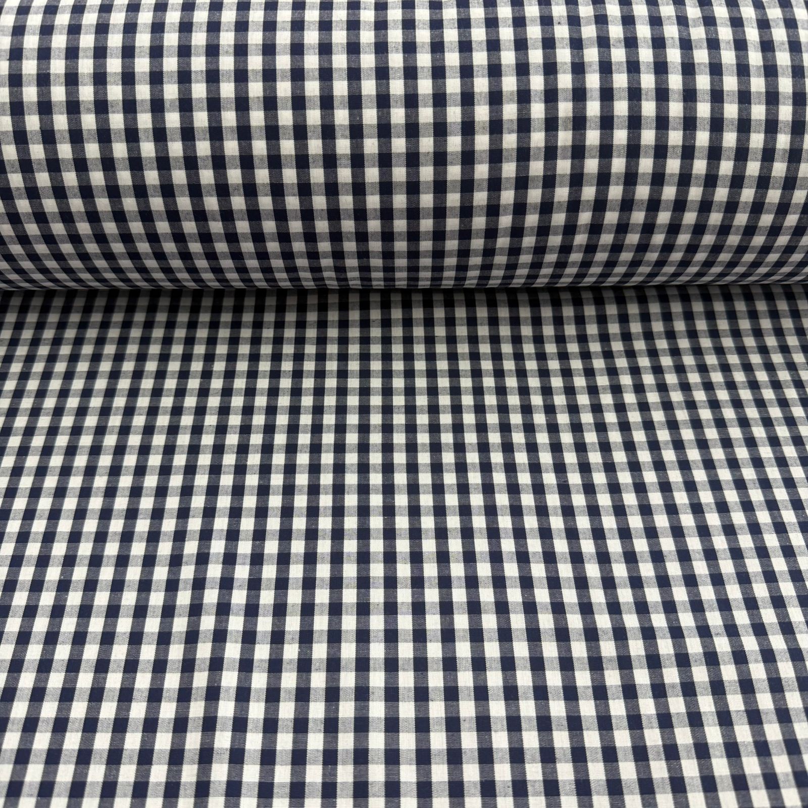 Tricoline Xadrez 0,5cm Fio Tinto PP Azul Marinho