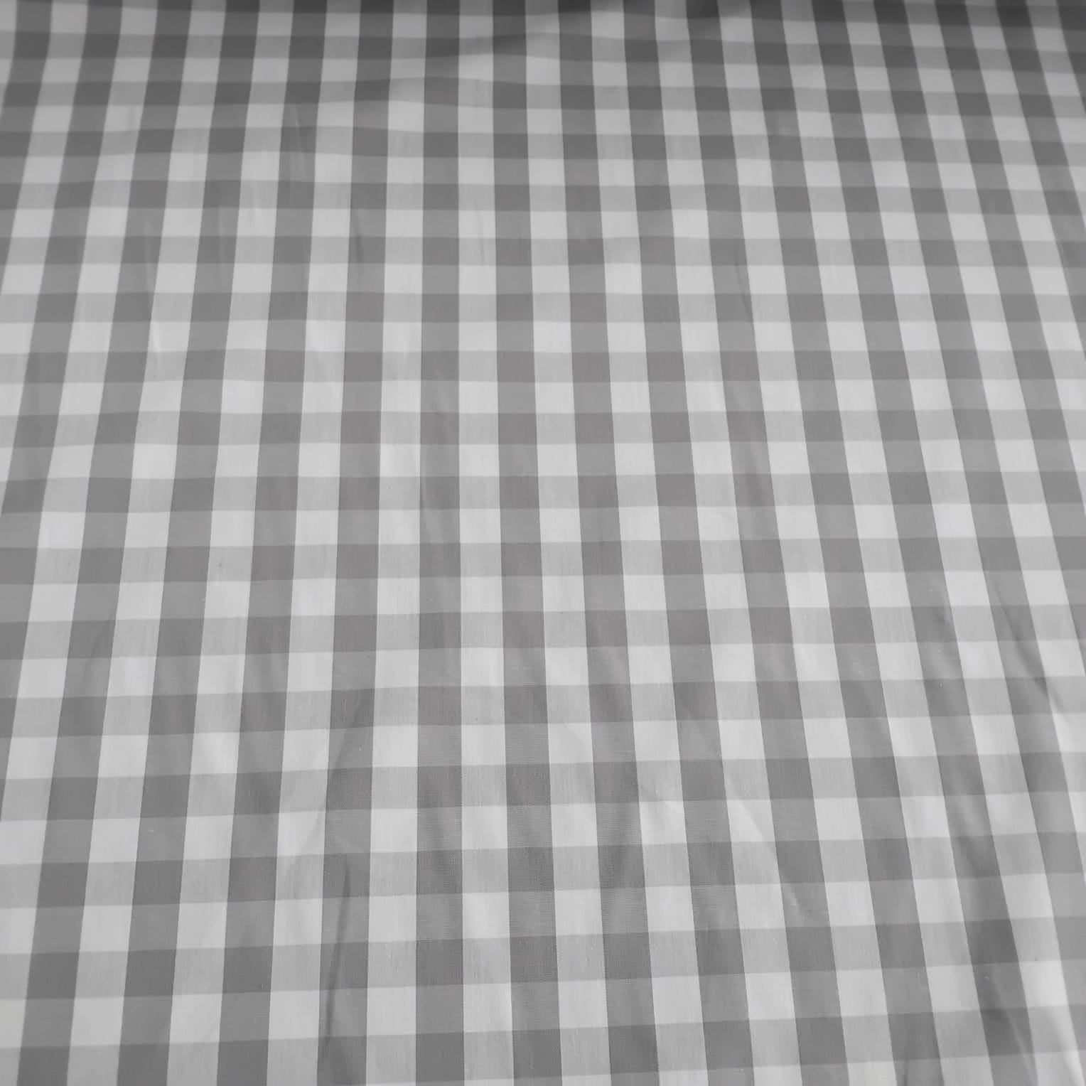 Tricoline Xadrez 1cm Fio Tinto P Cinza