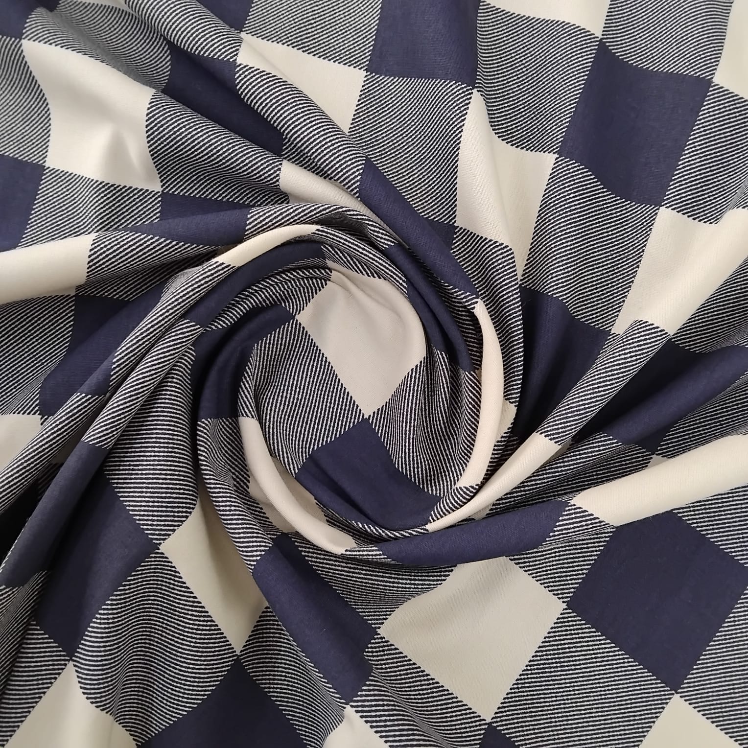 Tricoline Xadrez G Azul Marinho 