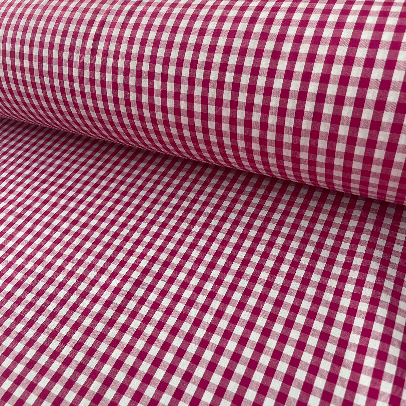 Tricoline Xadrez 0,5cm Fio Tinto PP Pink