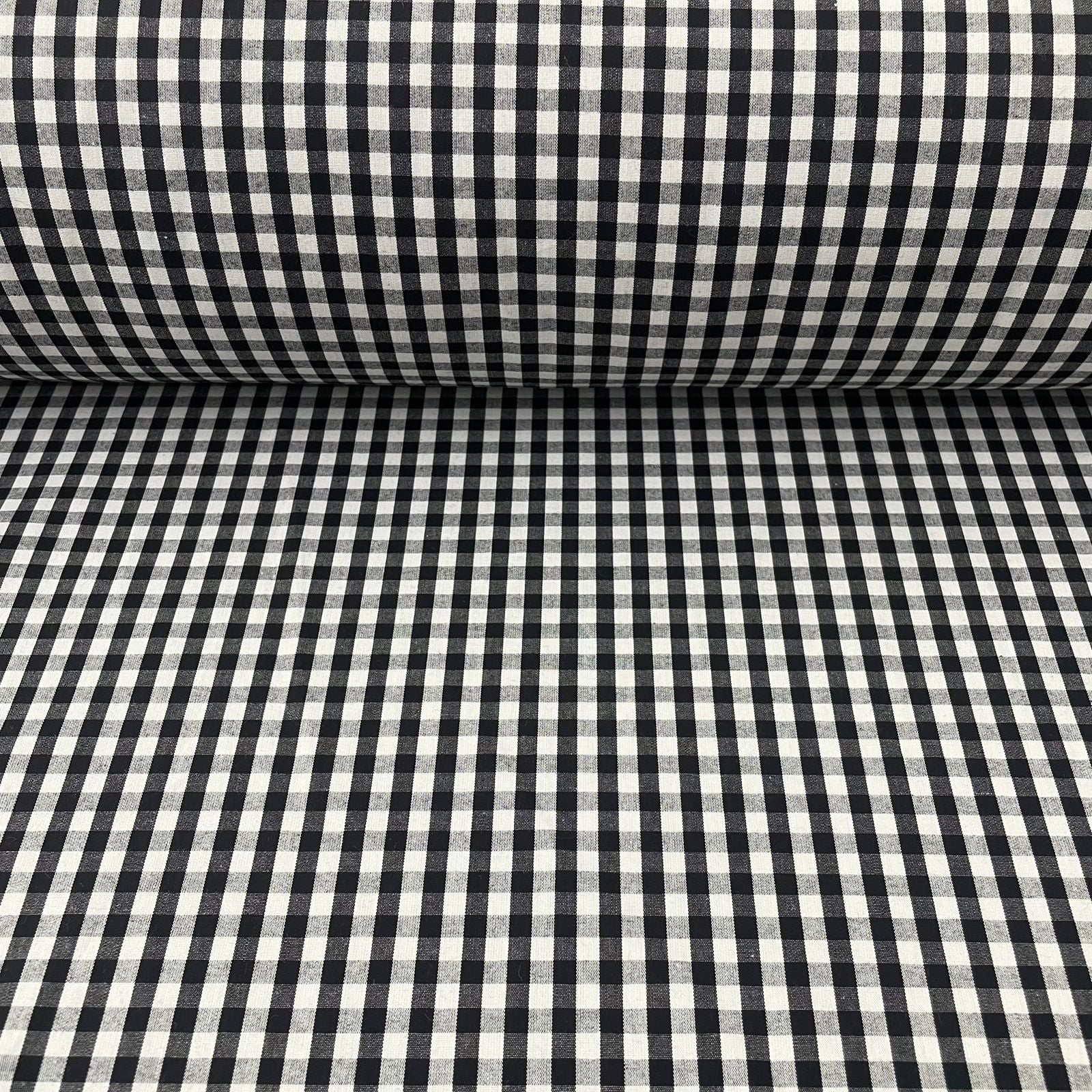 Tricoline Xadrez 0,5cm Fio Tinto PP Preto