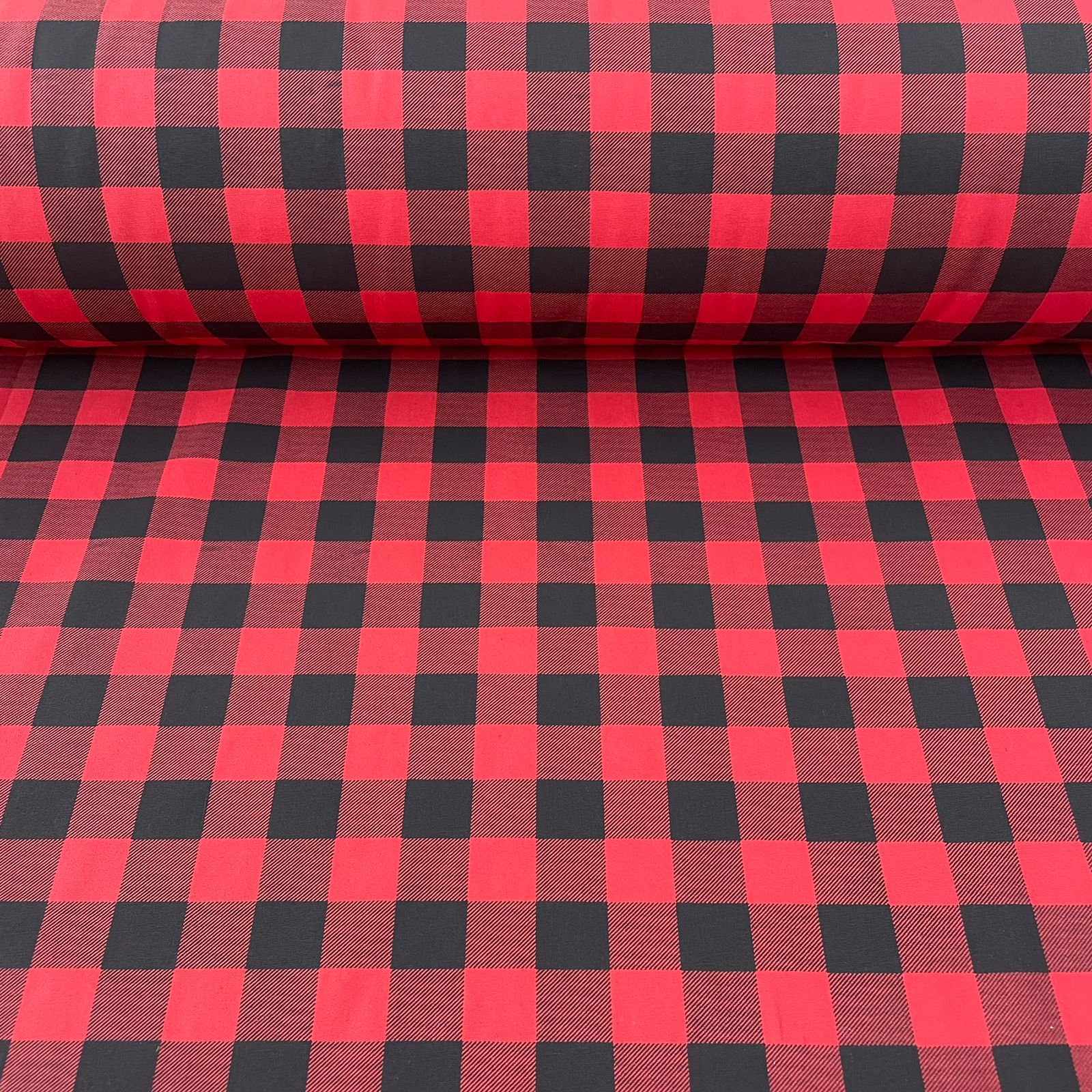 Tricoline Xadrez Vermelho 2,5cm