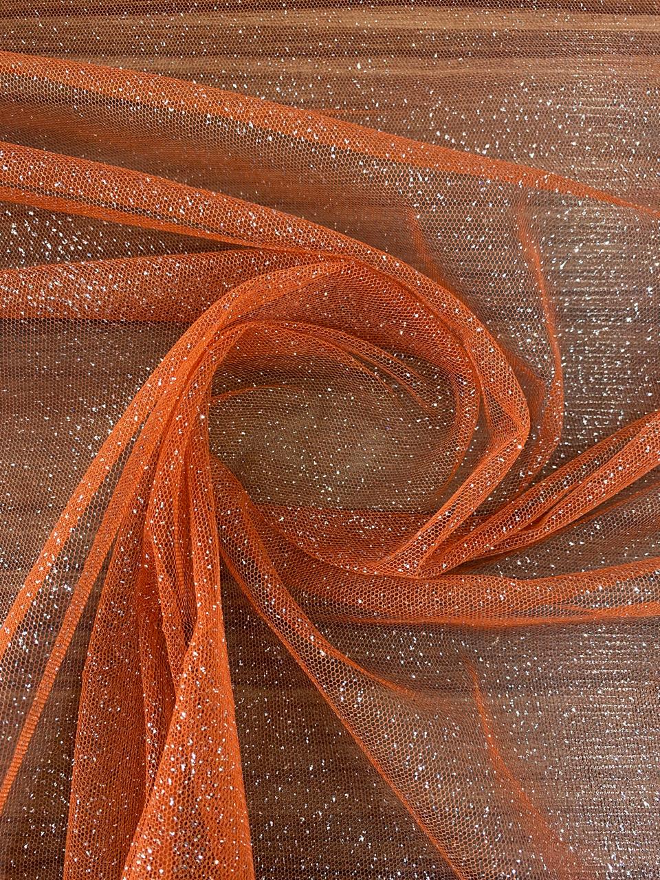 Tule Terracota com Gliter  