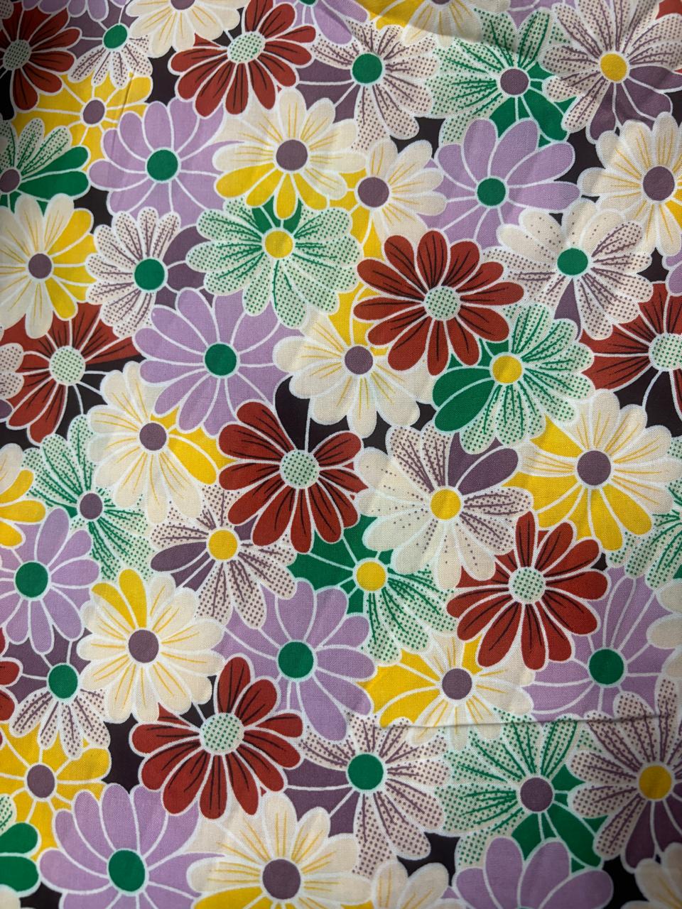 Viscose Estampada Flores Coloridas corte 10 metros
