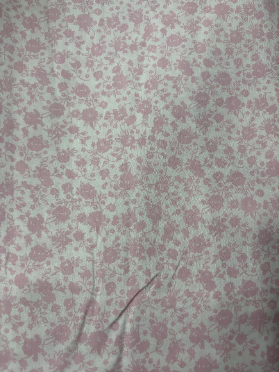 Viscose Estampada Florzinha Rosa corte 10 metros
